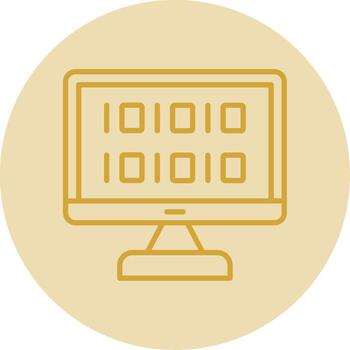 Algorithm Line Yellow Circle Icon vector