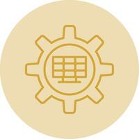 Solar Energy Line Yellow Circle Icon vector
