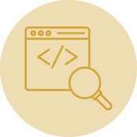 Code Review Line Yellow Circle Icon vector