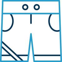 Shorts Line Blue Two Color Icon vector