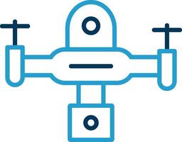 Drone Line Blue Two Color Icon vector