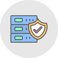 Database Security Line Filled Light Icon vector