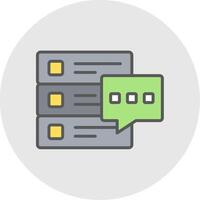 Database Message Line Filled Light Icon vector