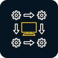 Workflow Line Red Circle Icon vector