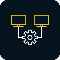 Multitask Line Red Circle Icon vector