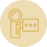 Camcorder Line Yellow Circle Icon vector