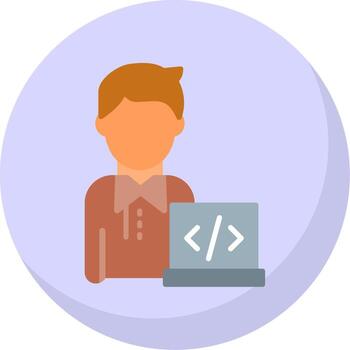 Programmer Flat Bubble Icon vector