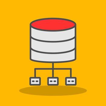 Database Architecture Filled Shadow Icon vector