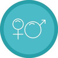 Gender Sign Line Multi Circle Icon vector