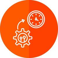 Time Management Line Red Circle Icon vector