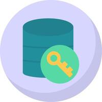 Database Encryption Flat Bubble Icon vector