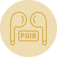 Pairing Line Yellow Circle Icon vector