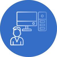 System Worker Flat Bubble Icon vector