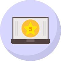 Five Star Content Flat Bubble Icon vector