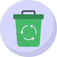 reciclar compartimiento plano burbuja icono vector