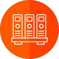 Folder Line Red Circle Icon vector