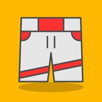 pantalones cortos lleno sombra icono vector