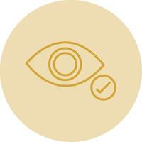 Eye Line Yellow Circle Icon vector