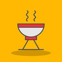 Grill Filled Shadow Icon vector