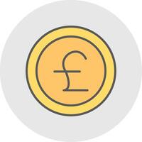 Pounds Line Filled Light Icon vector