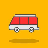 Minibus Filled Shadow Icon vector