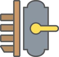 Door Lock Line Filled Light Icon vector