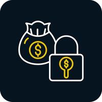 Secure Payment Line Red Circle Icon vector