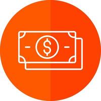 Dollar Line Red Circle Icon vector