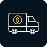 Money Transport Line Red Circle Icon vector