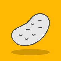 Potato Filled Shadow Icon vector