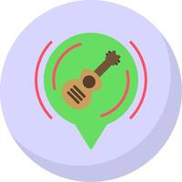 guitarra plano burbuja icono vector