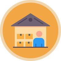 Warehouse Manager Flat Multi Circle Icon vector