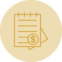 Document Line Yellow Circle Icon vector