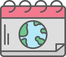 Earth Day Line Filled Light Icon vector