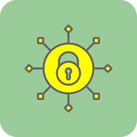 Security Connect Filled Yellow Icon vector