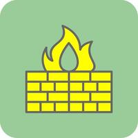 Firewall Filled Yellow Icon vector