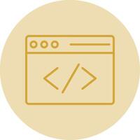 Coding Line Yellow Circle Icon vector