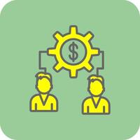 Money Team Connect Filled Yellow Icon vector