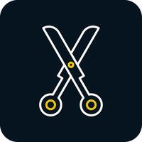 Scissors Line Red Circle Icon vector