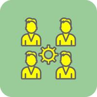 Pro Group Team Filled Yellow Icon vector