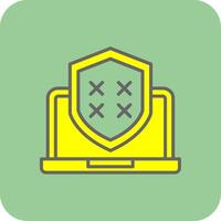 Security Laptop Password Filled Yellow Icon vector