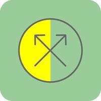 Intersect Filled Yellow Icon vector