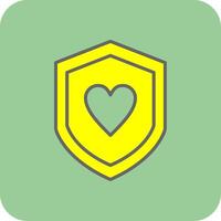 Security Like Filled Yellow Icon vector