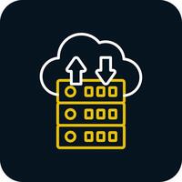 Data Flow Line Red Circle Icon vector