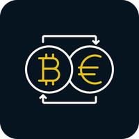 Bitcoin Changer Line Red Circle Icon vector