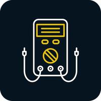 Multimeter Line Red Circle Icon vector