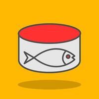 Tuna Can Filled Shadow Icon vector