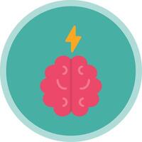 Brain Flat Multi Circle Icon vector