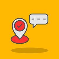 Pin Point Filled Shadow Icon vector