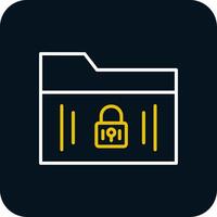 Secure Folder Line Red Circle Icon vector